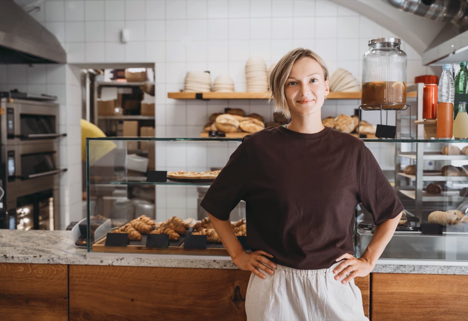 A bakery owner in their shop